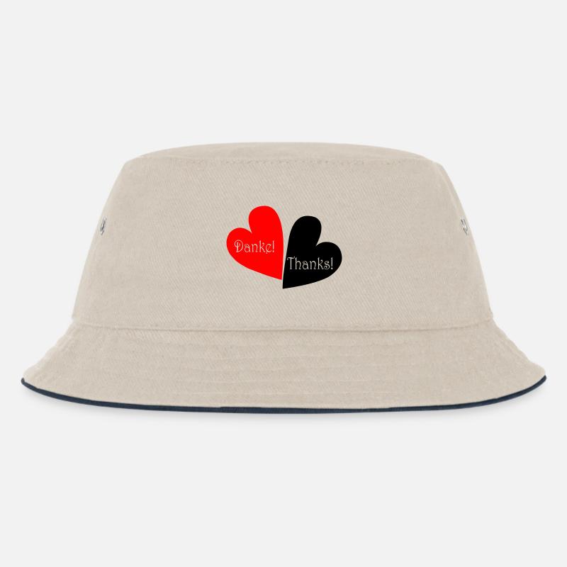 Danke Thanks Herz - Kinder Bucket Hat - Natur/Navy