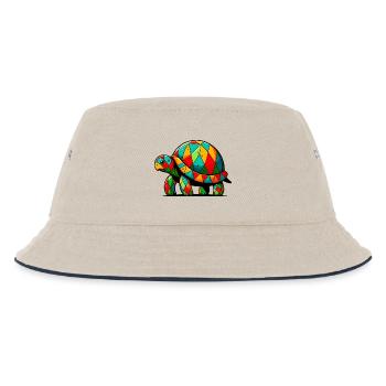 Harlekin-Schildkröte - Kinder Bucket Hat - Natur/Navy - Vorne