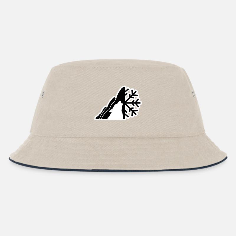 Berg-Logo - Kinder Bucket Hat - Natur/Navy