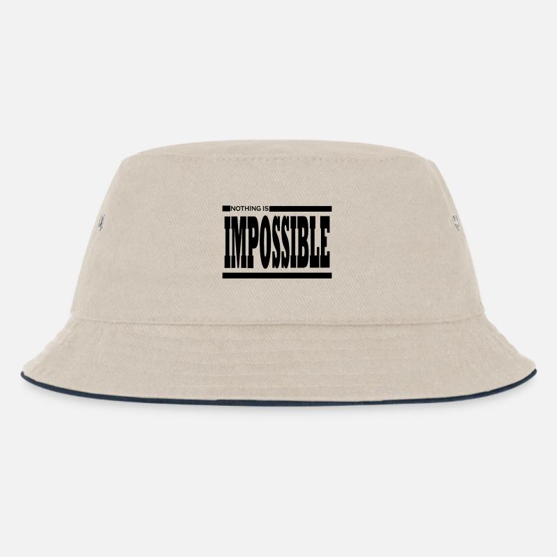 NOTHING IS IMPOSSIBLE - Kids’ Bucket Hat - ecru/navy