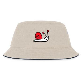 Schnecke Schneckenhaus niedlich süß glücklich Cool - Kinder Bucket Hat - Natur/Navy - Vorne