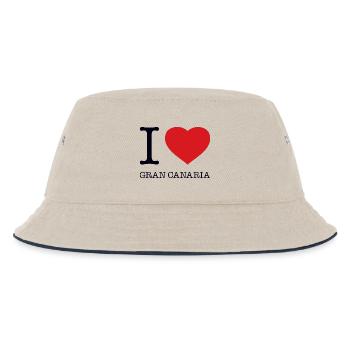 I love Gran Canaria - Kinder Bucket Hat - Natur/Navy - Vorne