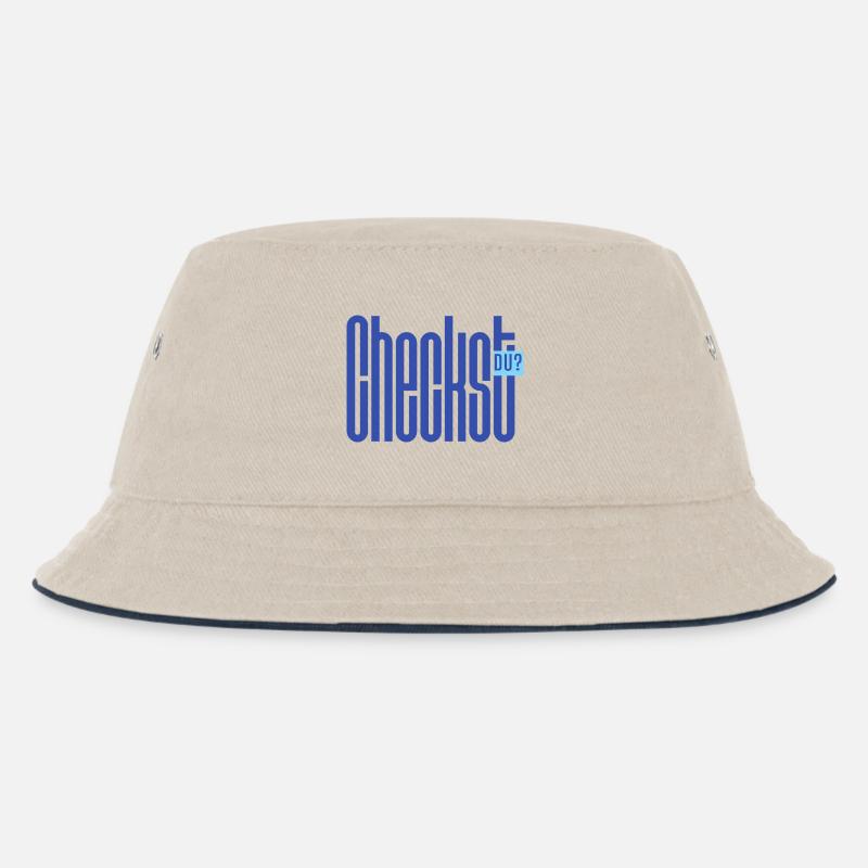 Checkst DU? Funny German Slang Shirt - Kinder Bucket Hat - Natur/Navy