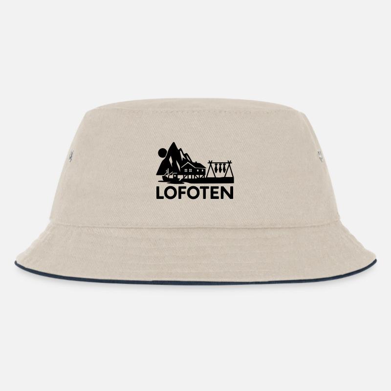 lofoten silhouette - Kinder Bucket Hat - Natur/Navy