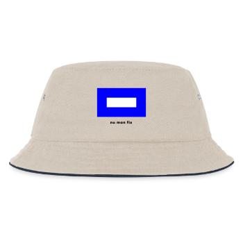 Flagge P Blauer Peter - Schiff Kapitän Segeln - Kinder Bucket Hat - Natur/Navy - Vorne