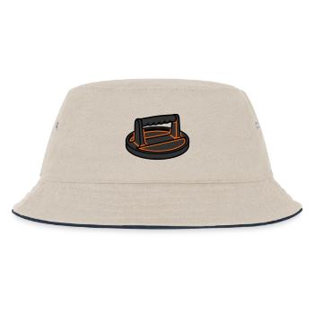 Burgerpresse Smashburger Grillen Foodtruck - Kinder Bucket Hat - Natur/Navy - Vorne