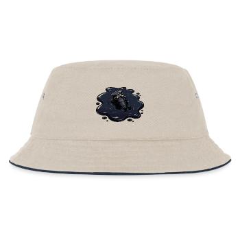 Oil barrel in oil puddle with sunglasses - Kids’ Bucket Hat - ecru/navy - Front