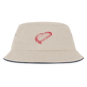red heart - Kids’ Bucket Hat - ecru/navy - Front