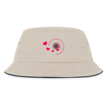 Love - Kinder Bucket Hat - Natur/Navy - Vorne