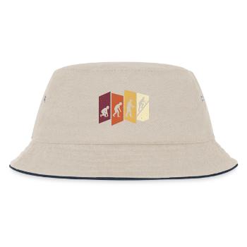 Dachdecker Evolution Retro Handwerk Beruf Spruch - Kinder Bucket Hat - Natur/Navy - Vorne