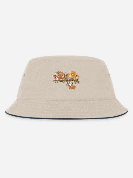 Lustige Eichhörnchen Eichel Wald Tierhumor - Kinder Bucket Hat - Natur/Navy