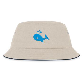 wal - Kinder Bucket Hat - Natur/Navy - Vorne