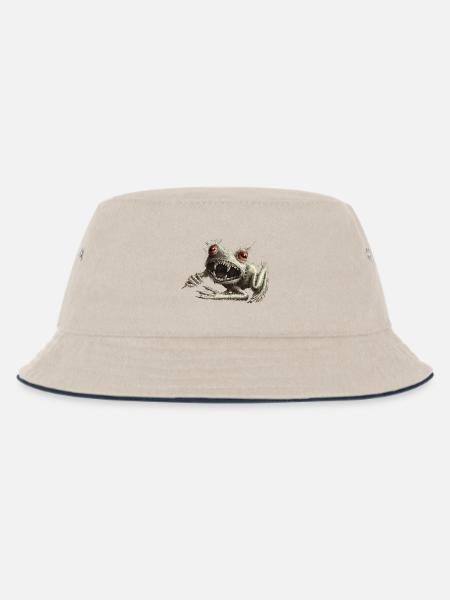 Werfrosch - Frosch mit Zahnstocher - Kinder Bucket Hat - Natur/Navy