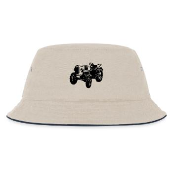 Traktor , Trecker , Landmaschine Traktoren , (25) - Kinder Bucket Hat - Natur/Navy - Vorne