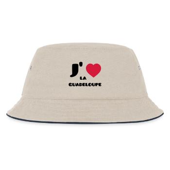 J'aime la Guadeloupe (V) - Kinder Bucket Hat - Natur/Navy - Vorne