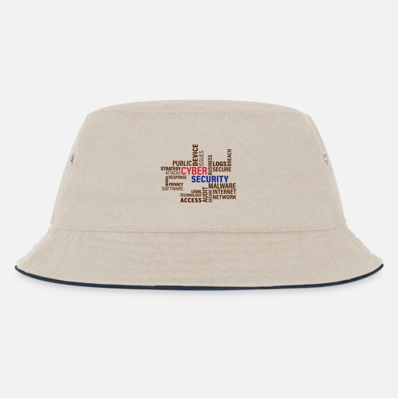 Cyber Security - Kinder Bucket Hat - Natur/Navy