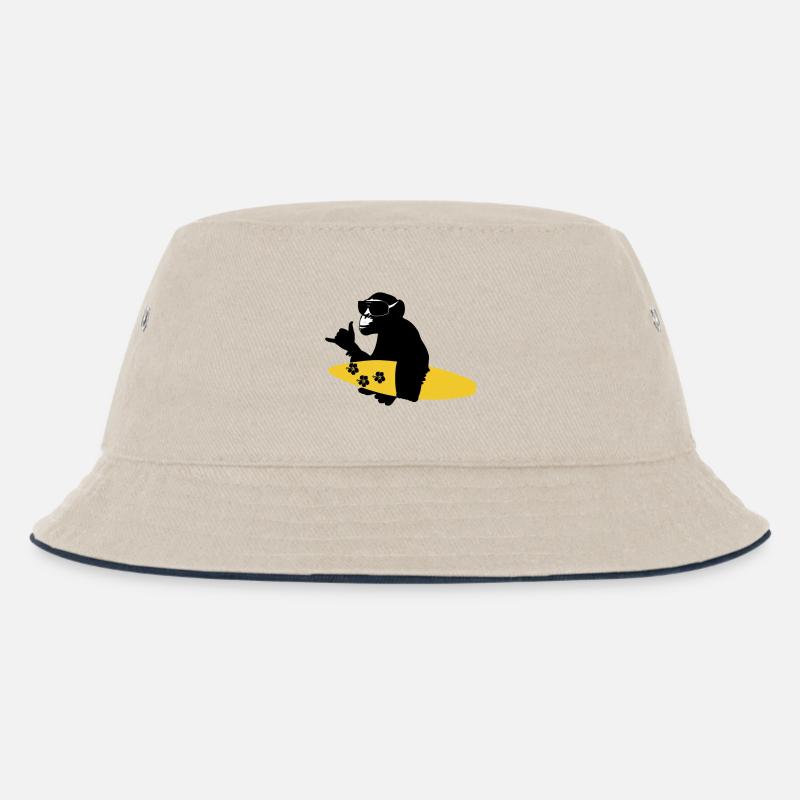 surfing monkey - Kinder Bucket Hat - Natur/Navy