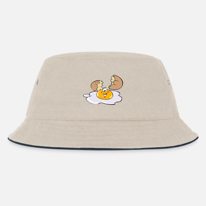 Spiegelei - Kinder Bucket Hat - Natur/Navy