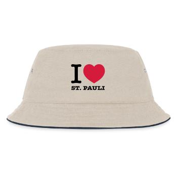 I love St. Pauli - Kinder Bucket Hat - Natur/Navy - Vorne