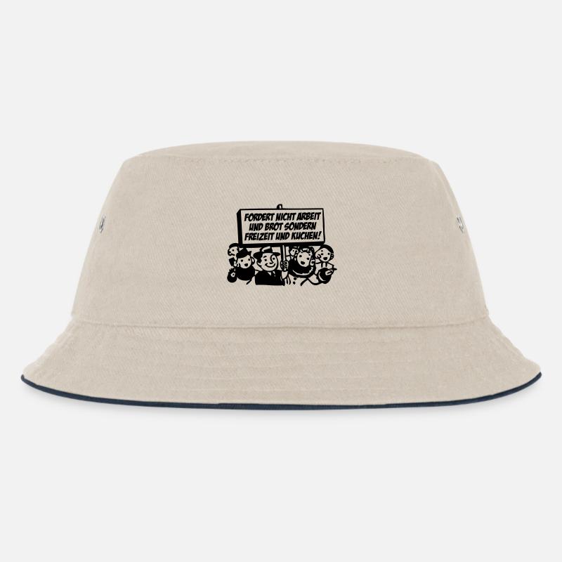 Freizeit und Kuchen - Kinder Bucket Hat - Natur/Navy