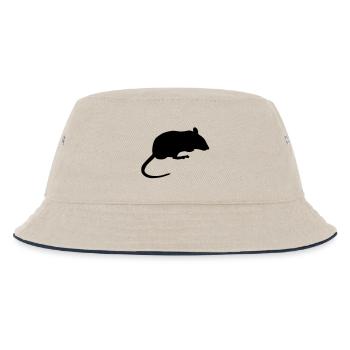 Maus Maus Silhouette Schatten shadow8 - Kinder Bucket Hat - Natur/Navy - Vorne