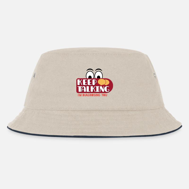 witzige Diagnose - Kinder Bucket Hat - Natur/Navy