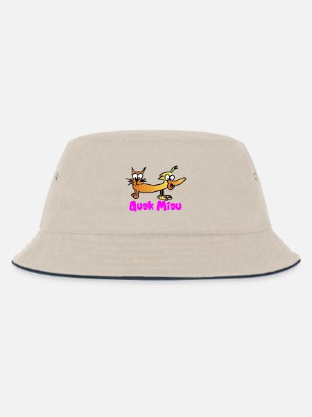 Quak Miau - Kinder Bucket Hat - Natur/Navy
