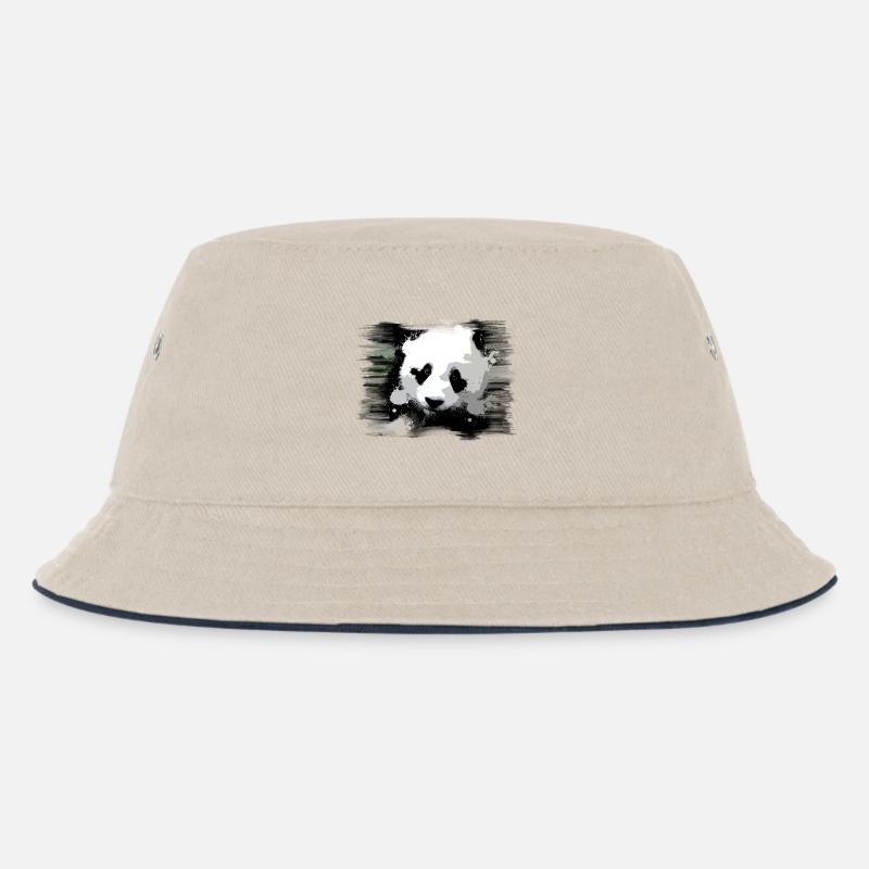 Panda - Kinder Bucket Hat - Natur/Navy