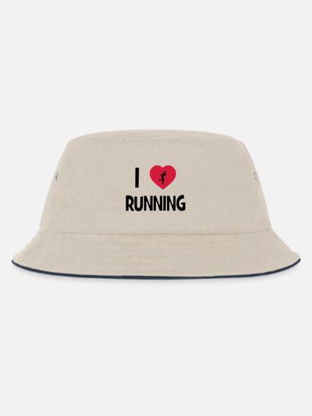 I Love Running - Kinder Bucket Hat - Natur/Navy