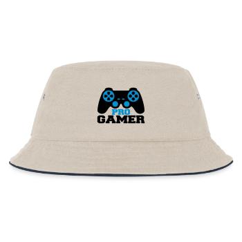 Pro Gamer Logo - Kinder Bucket Hat - Natur/Navy - Vorne