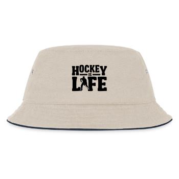 Hockey is Life - Kinder Bucket Hat - Natur/Navy - Vorne