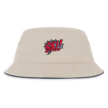 ski - Kinder Bucket Hat - Natur/Navy - Vorne