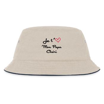 J'aime mon Papa / Fête des Pères / Naissance Bébé - Kinder Bucket Hat - Natur/Navy - Vorne