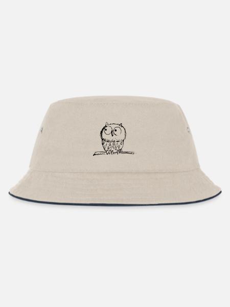 Waldkauz, Käuzchen, Eule, Uhu - Kinder Bucket Hat - Natur/Navy