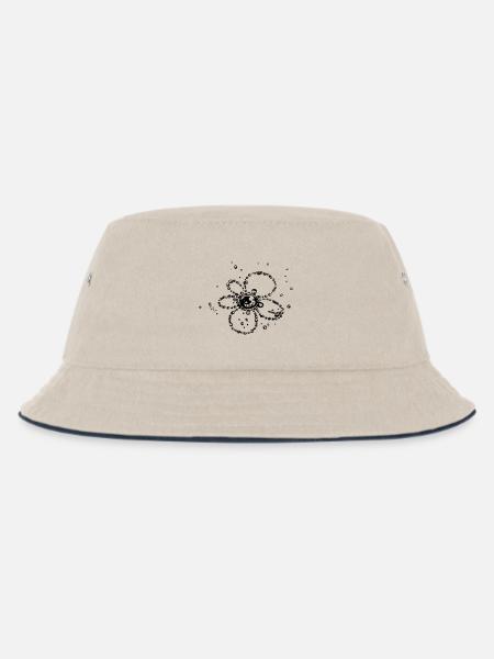 Water splash, Blume aus Wassertropfen - Kinder Bucket Hat - Natur/Navy