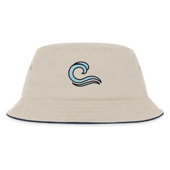 Wellen - Kinder Bucket Hat - Natur/Navy - Vorne
