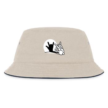 Rabbit shadow hand ROCK music HARD ROCK fan - Kids’ Bucket Hat - ecru/navy - Front