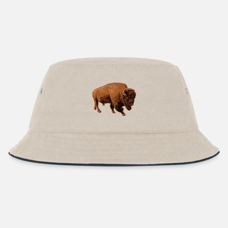 Bison - Kinder Bucket Hat - Natur/Navy