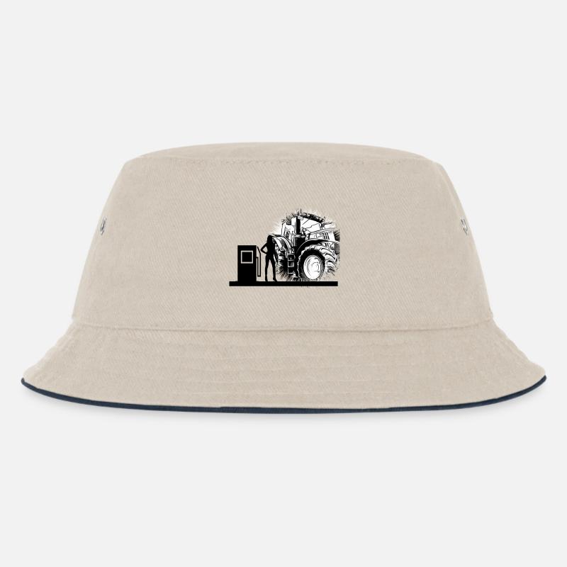 Traktor - Kinder Bucket Hat - Natur/Navy