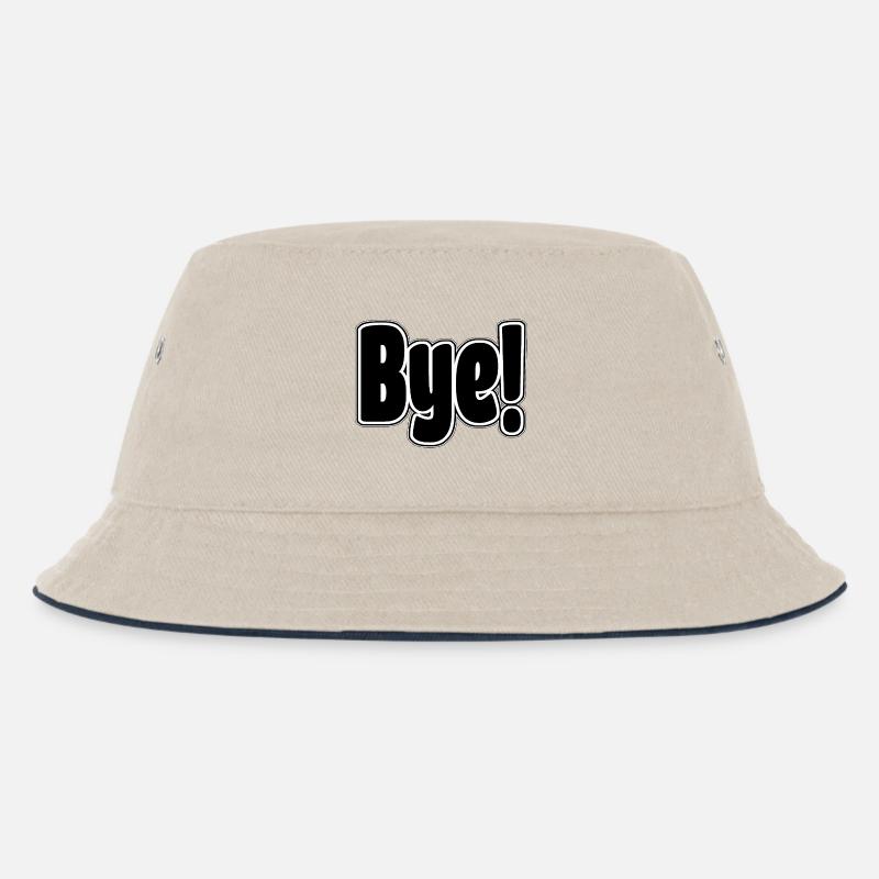 Bye!. Cheerful expression - Kids’ Bucket Hat - ecru/navy
