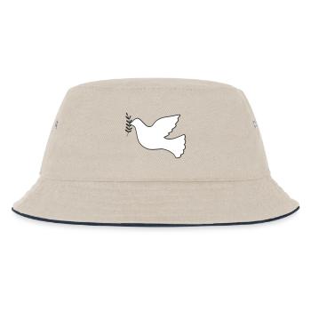 Friedenstaube mit Zweig - Kinder Bucket Hat - Natur/Navy - Vorne