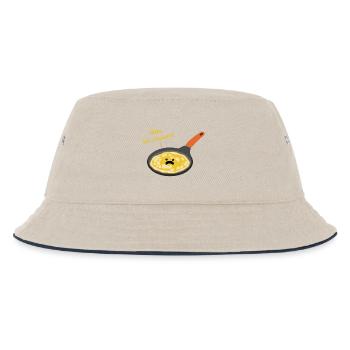 „Hilfe ich crêpiere“ Pfannkuchen Wortspiel - Kinder Bucket Hat - Natur/Navy - Vorne