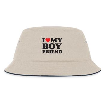 Ich liebe meinen Freund - Kinder Bucket Hat - Natur/Navy - Vorne