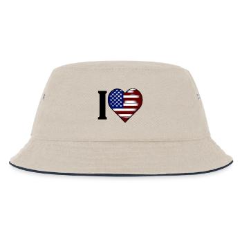 I ♥️ USA | I love the United States - Kids’ Bucket Hat - ecru/navy - Front