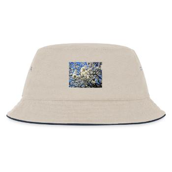 Blühender Kirschbaum im Frühling - Kinder Bucket Hat - Natur/Navy - Vorne