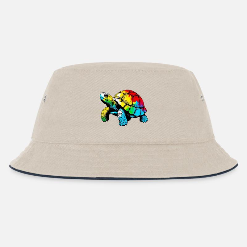 Schildkröte - Kinder Bucket Hat - Natur/Navy