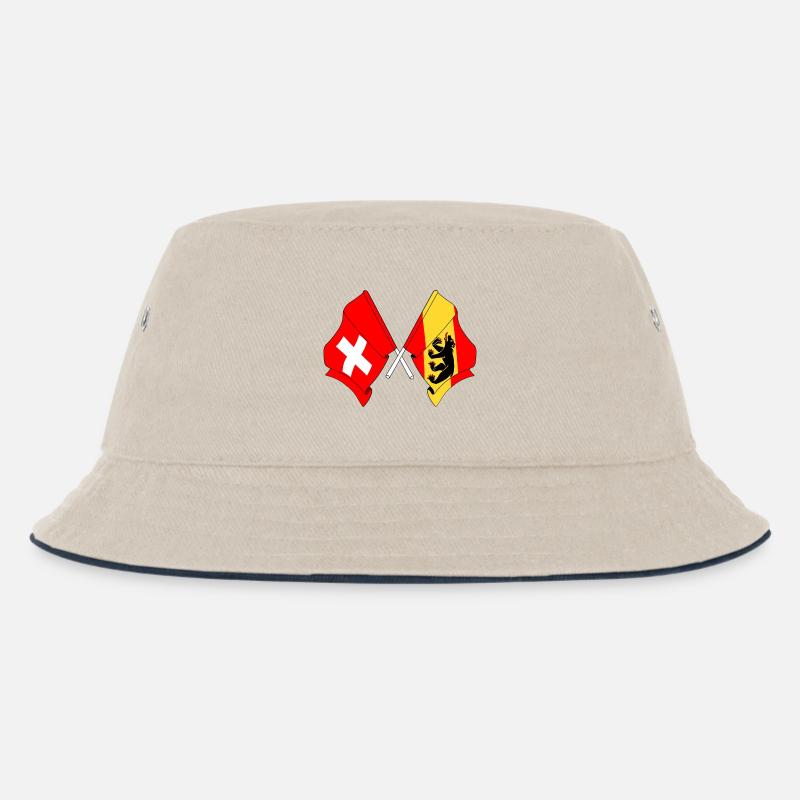 Flagge Schweiz Flagge Bern - Kinder Bucket Hat - Natur/Navy