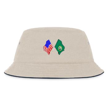 Drapeau des États-Unis et de l’État de Washington croisé - Bob Enfant - blanc cassé/bleu marine - Devant