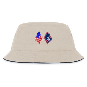 Drapeau des États-Unis et de l’État du Wyoming franchi - Bob Enfant - blanc cassé/bleu marine - Devant