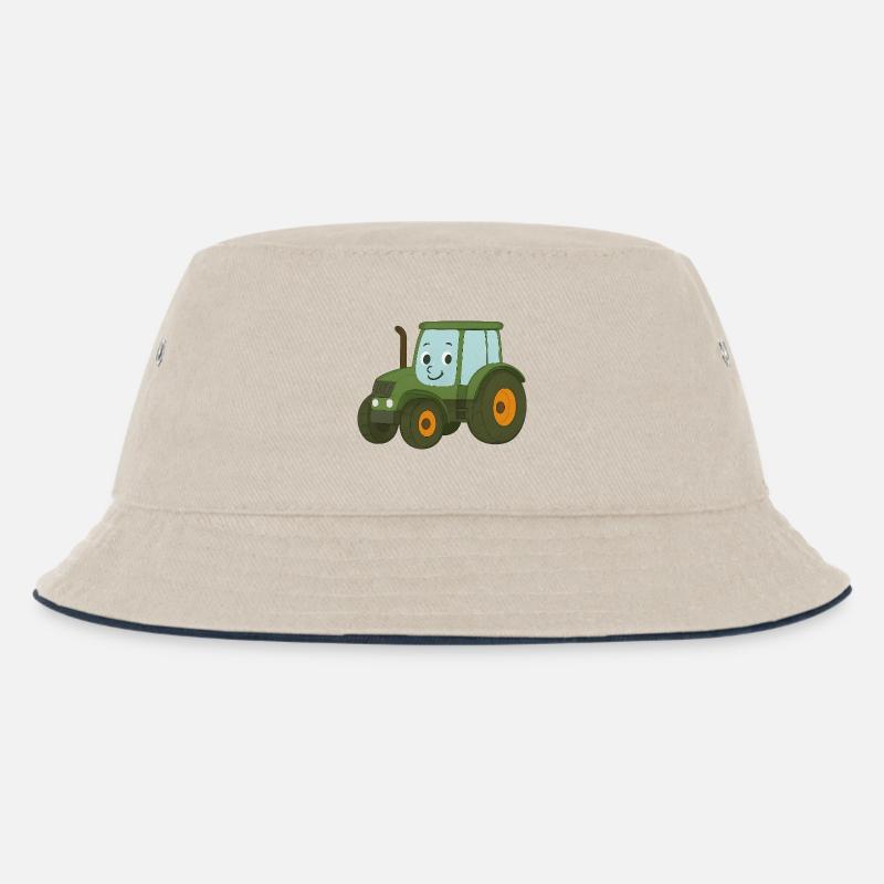 Traktor - Kinder Bucket Hat - Natur/Navy